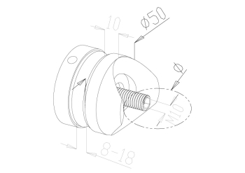 Glass Connectors - Model 4030 CAD Drawing